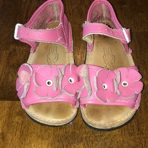 Pink Bear Feet FLOWER POWER Leather Sandals
